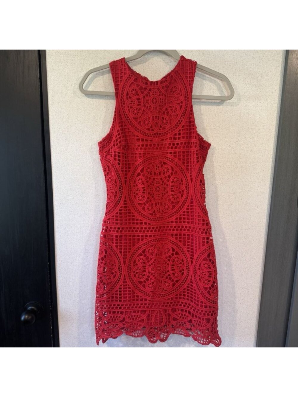 J.O.A. Dress Romanza Red Crochet Cocktail Women’s Dress Size Small Wedding Event